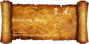 Kálóczy Ákos névjegykártya