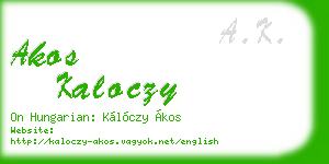 akos kaloczy business card