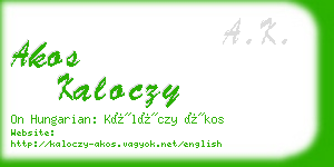 akos kaloczy business card